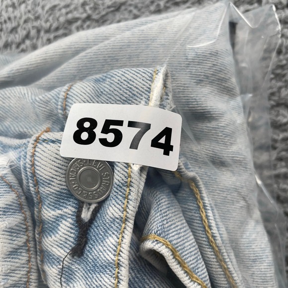 Levis Jeans Mens 33x34 Light Wash Acid Wash Denim Slim Straight Stretch Casual - Picture 11 of 11